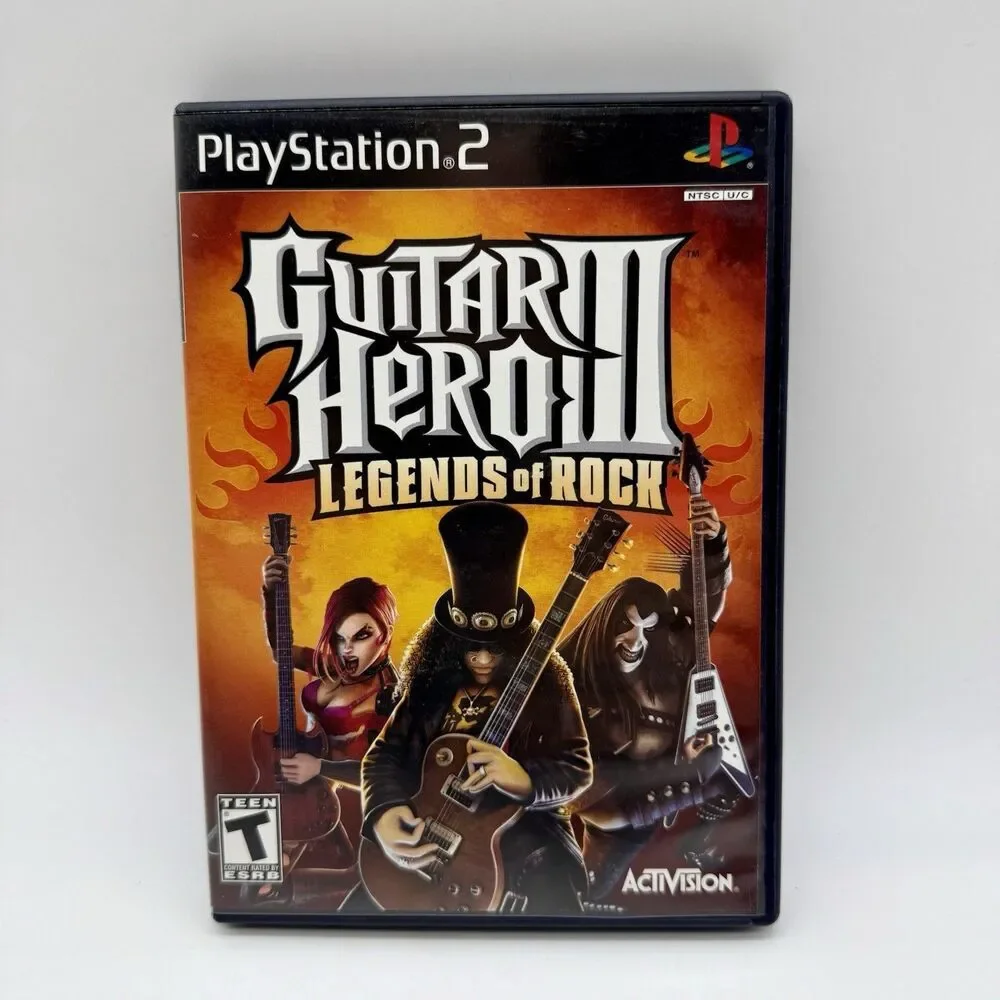Guitar Hero III 3: Legends‎ of Rock Sony Playstation 2 PS2 Game Case And Manual